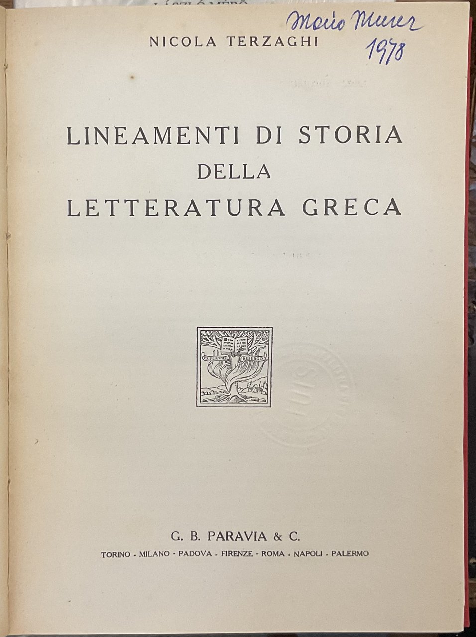 Lineamenti di storia della letteratura greca