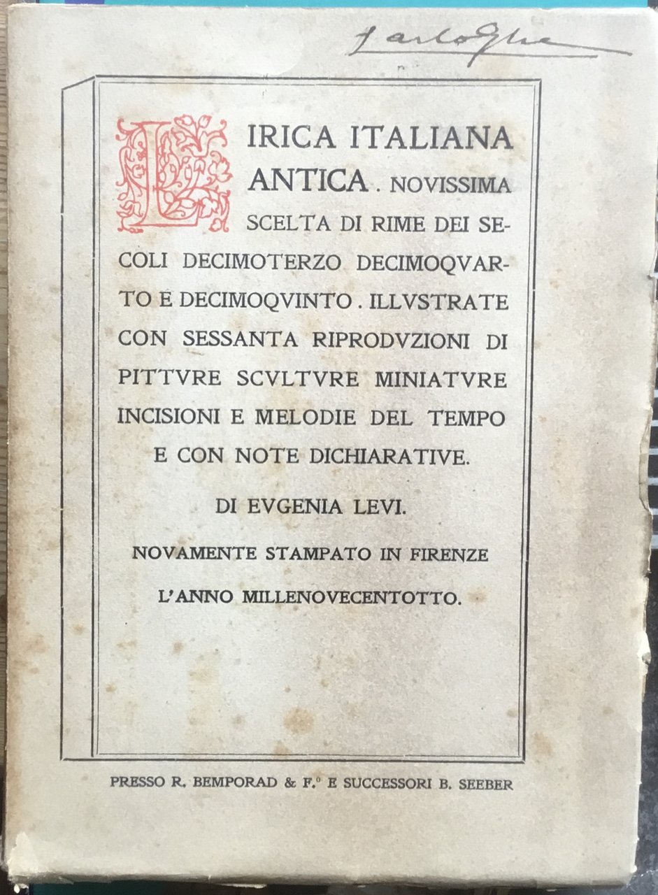 Lirica Italiana Antica