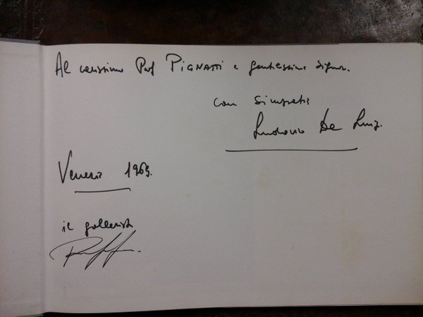 LUDOVICO DE LUIGI Galleria d'arte venezia R, CON SUA DEDICA …