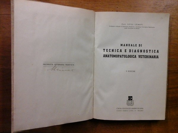 Manuale di tecnica e diagnostica anatomopatologica veterinaria
