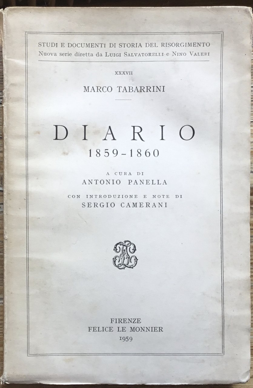 Marco Tabarrini. Diario 1859-1860 | Immagine principale