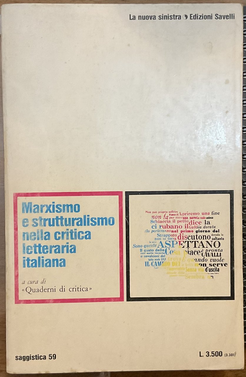 Marxismo e strutturalismo nella critica letteraria italiana