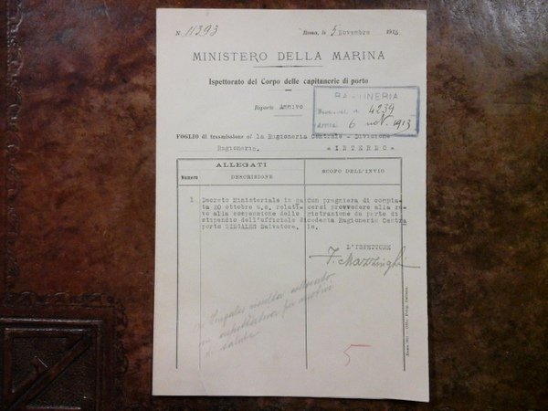 Ministero della Marina. Ispettorato del Corpo delle capitanerie di porto, …