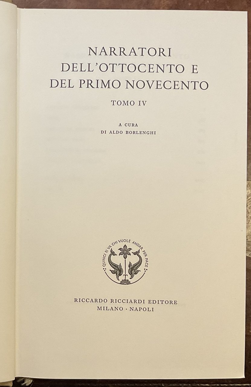 Narratori dell’Ottocento e del primo Novecento. Tomo IV. La Letteratura …