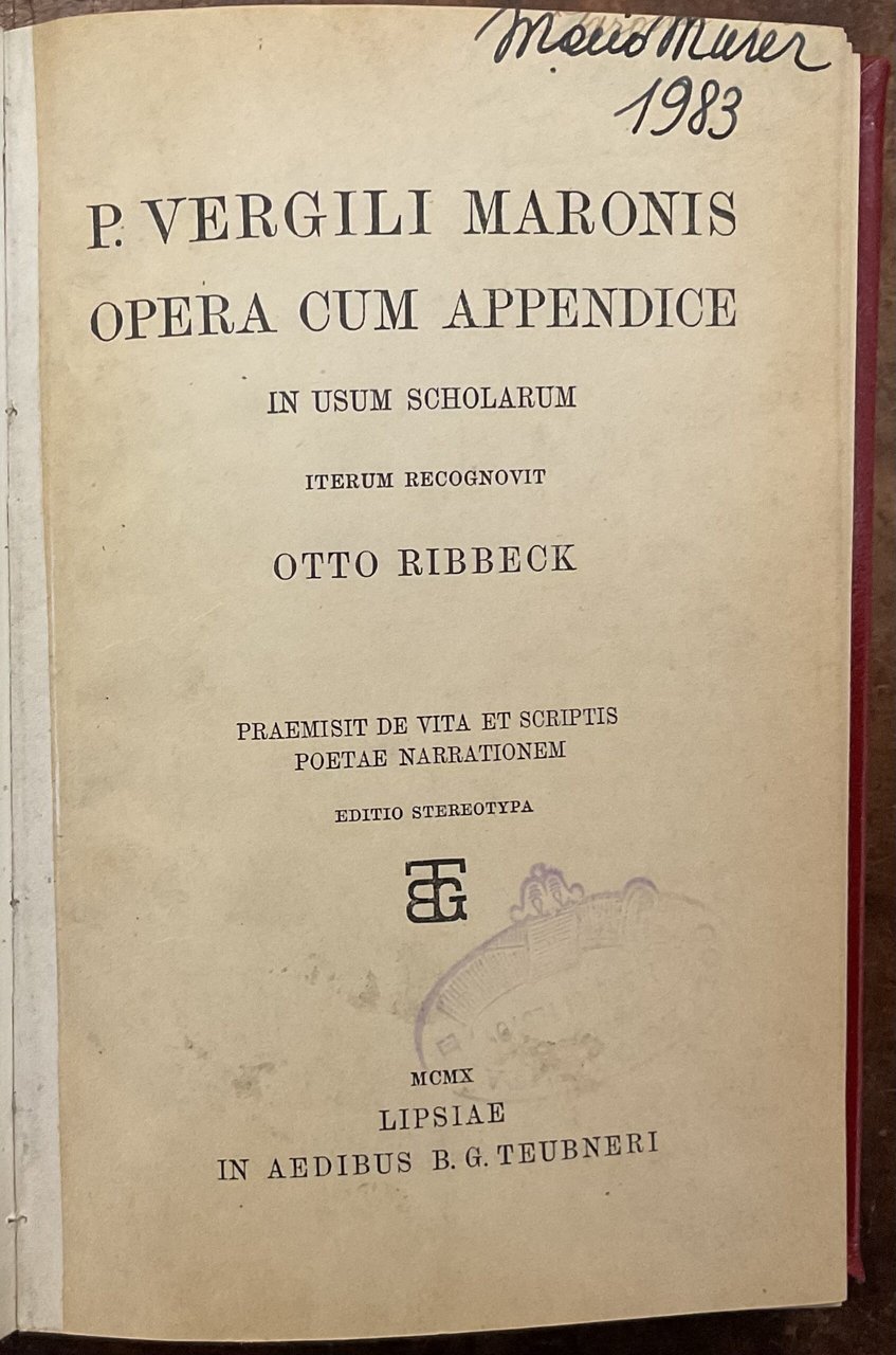 Opera cum appendice in usum scholarum iterum Otto Ribbeck preaemisit …