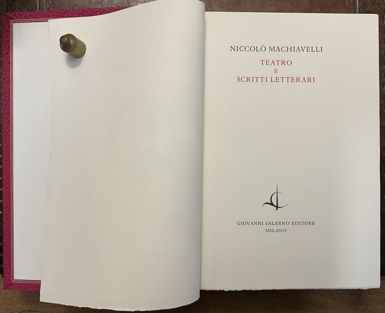 Opere di Niccolò Machiavelli. Volume IV: Teatro e scritti letterari | Immagine principale