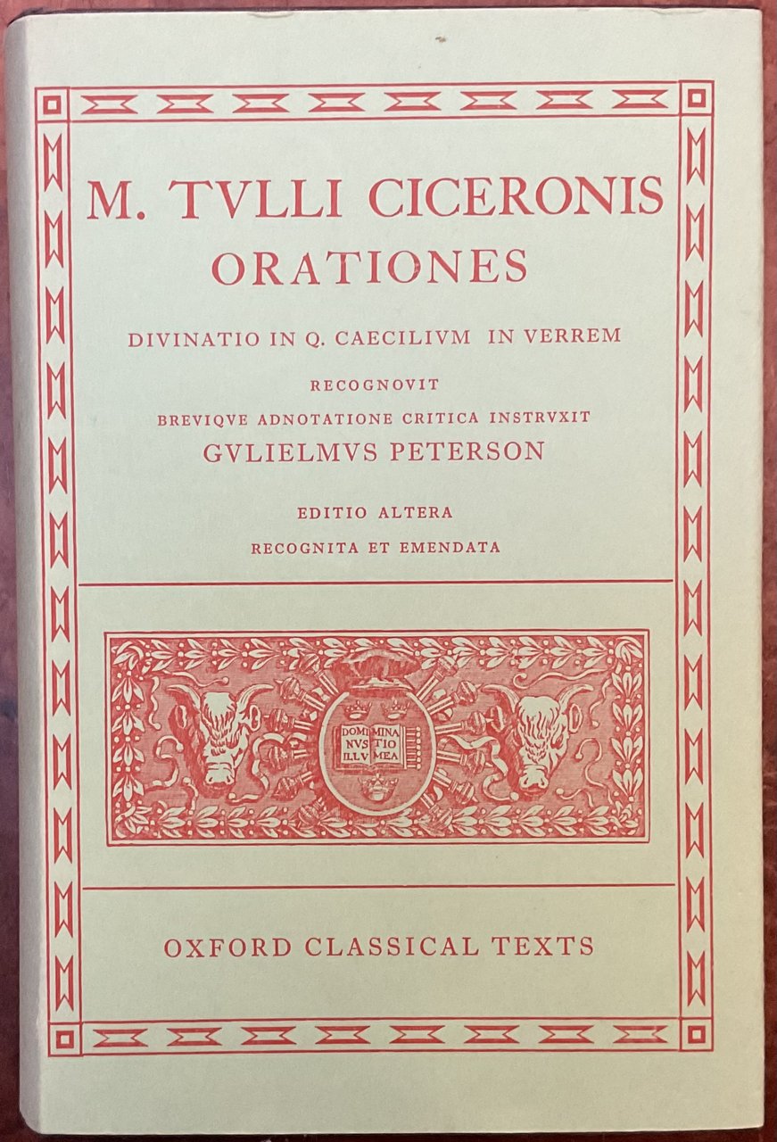 Orationes. Divinatio in Q. Caecilium in Verrem (Recognovit Guglielmus Peterson)
