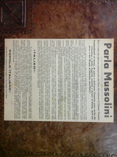 Parla Mussolini. Testo del discorso pronunciato dal balcone di Palazzo …