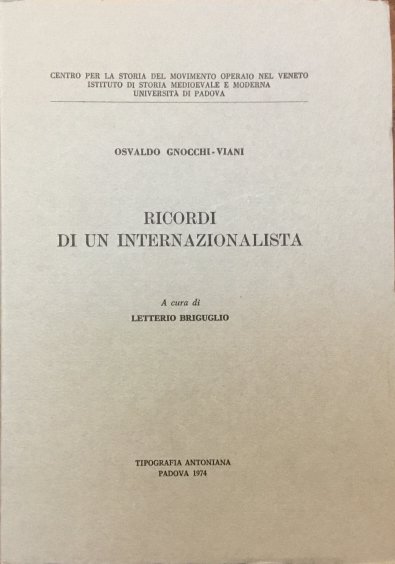 Ricordi di un internazionalista. Osvaldo Gnocchi-Viani