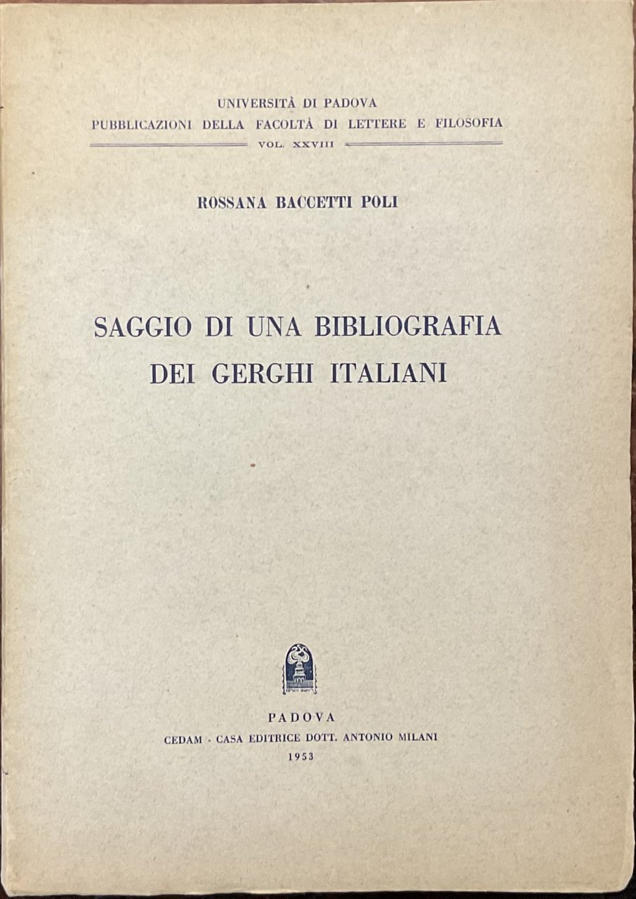 Saggio di una bibliografia dei gerghi italiani