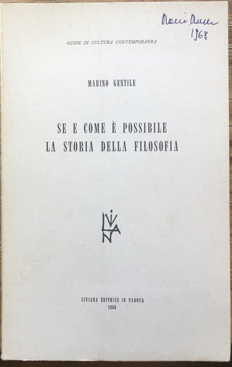 Se e come è possibile. La storia della filosofia