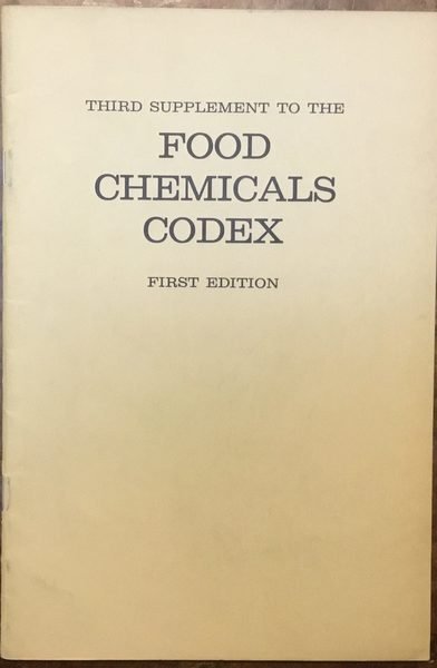 Third supplement to the Food Chemicals Codex. First edition