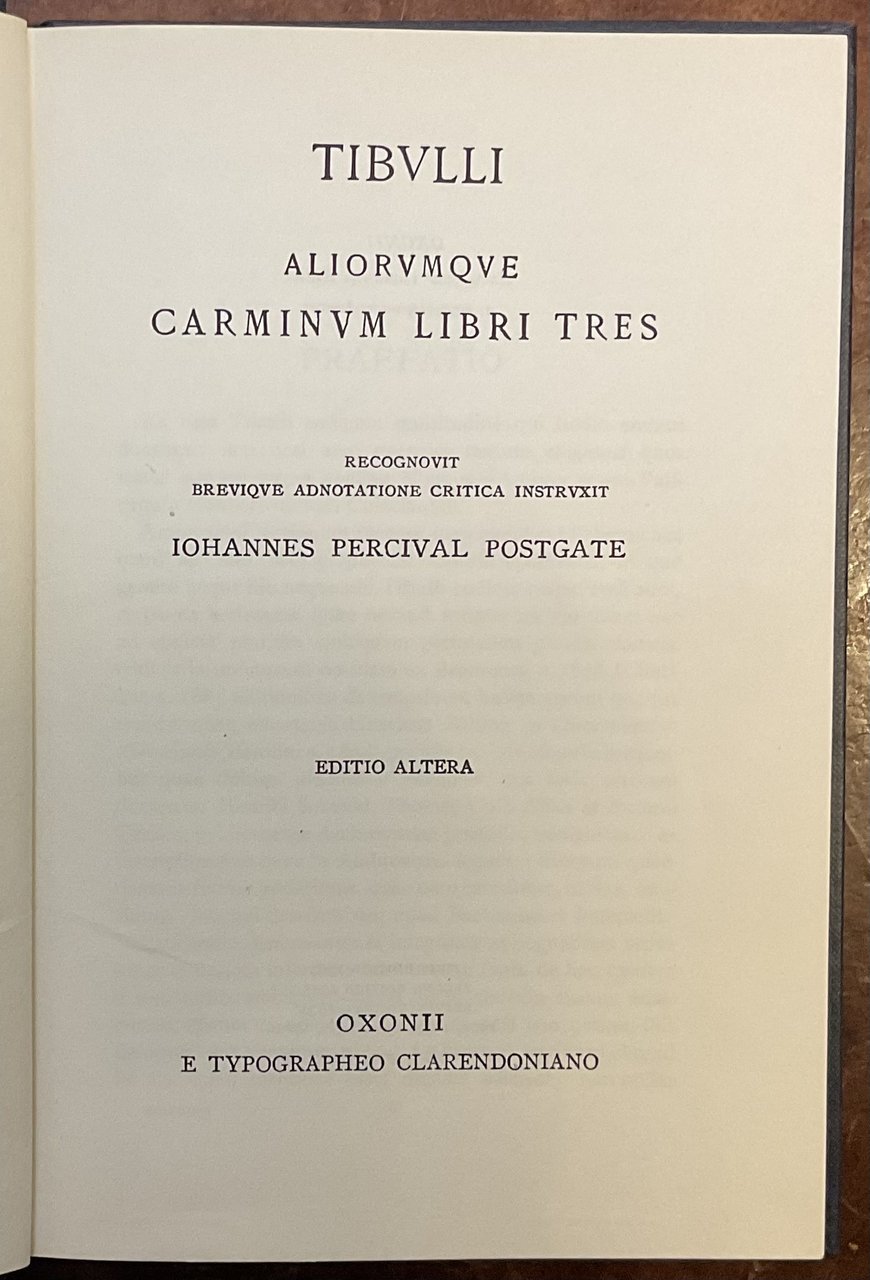 Tibulli Aliorumque Carminum Libri Tres