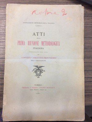 Atti della Prima riunione meteorologica italiana