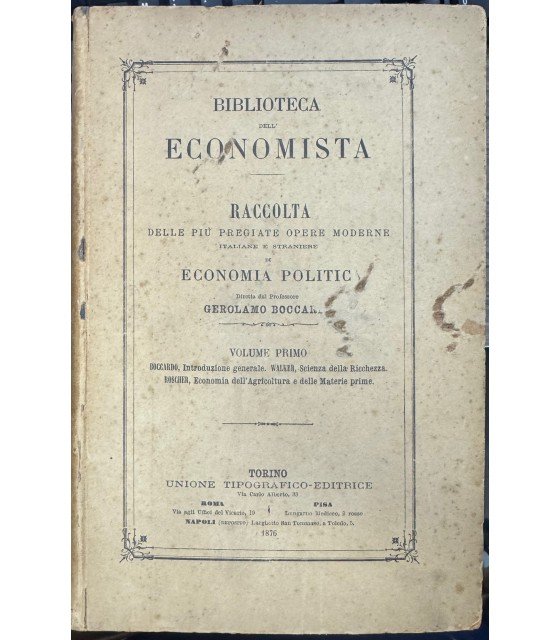 Biblioteca dell'Economista. Secodna serie. Vol. I. | Immagine principale