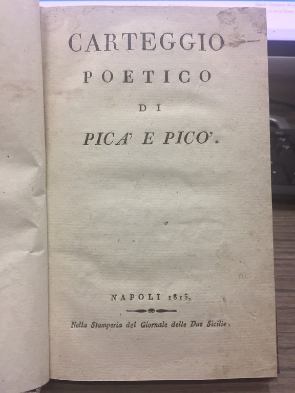 Carteggio poetico di Pica' e Pico'