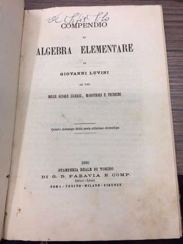 Compendio di algebra elementare