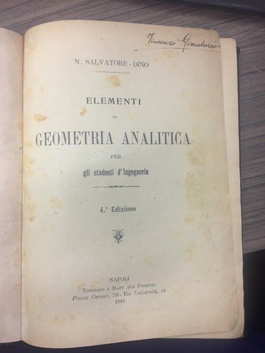 Elementi di geometria analitica per gli studenti d'ingegneria