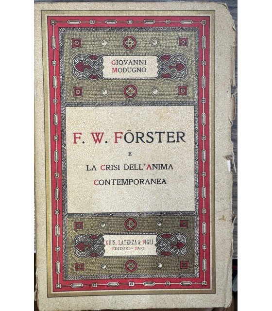 F.W. Forster e la crisi dell'anima contemporanea. | Immagine principale