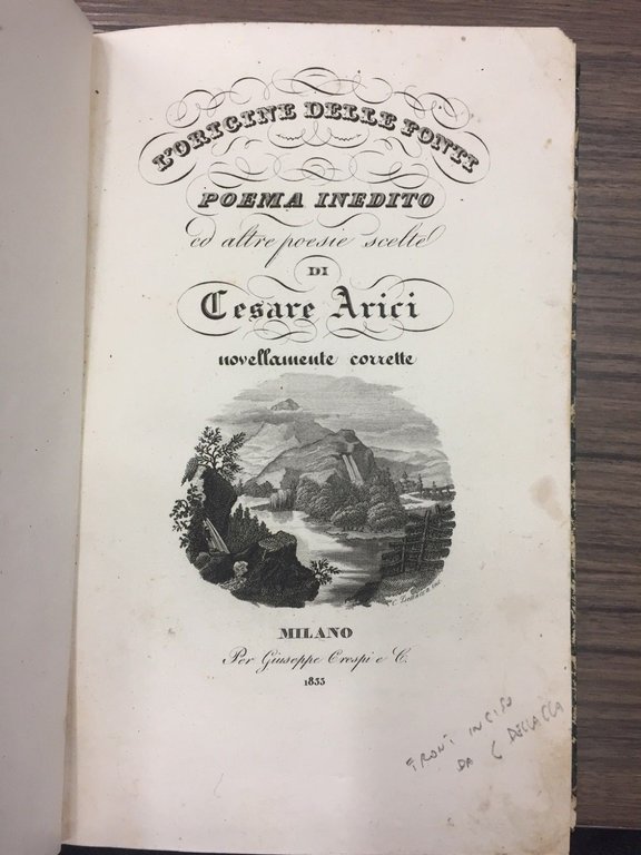 L'origine delle fonti. Poema inedito ed altre poesie scelte