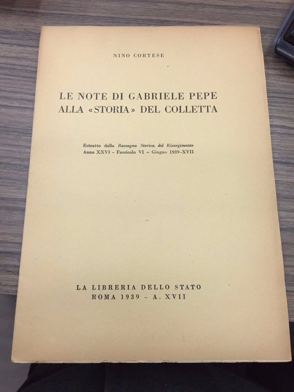 Le note di Gabriele Pepe alla "storia" del Colletta