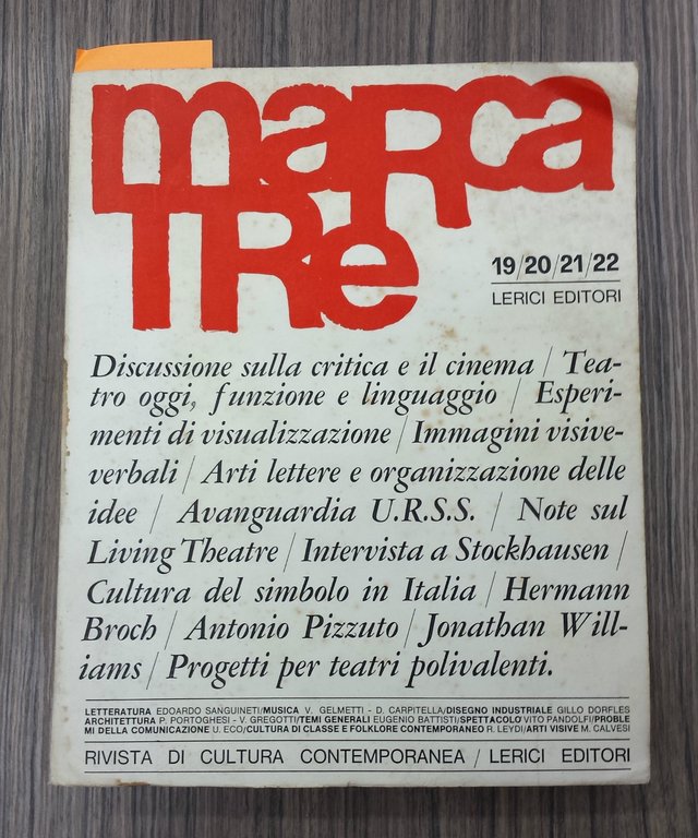 MarcaTre n. 19-20-21-22. Rivista di cultura contemporanea