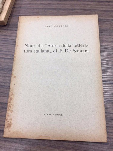Note sulla "storia della letteratura italiana" di F. De Sanctis