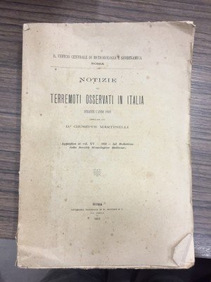 Notizie sui terremoti osservati in Italia durante l'anno 1908