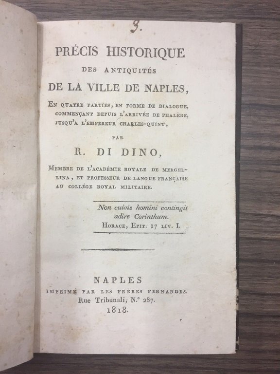 Précis historique des antiquités de la ville de Naples