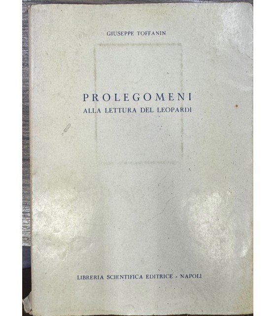 Prolegomeni alla lettura del Leopardi. | Immagine principale