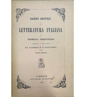 Saggi critici di letteratura italiana.