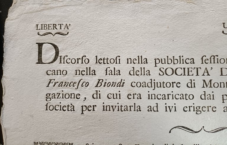 Discorso letto da Francesco Biondi ai patrioti di Luino e …