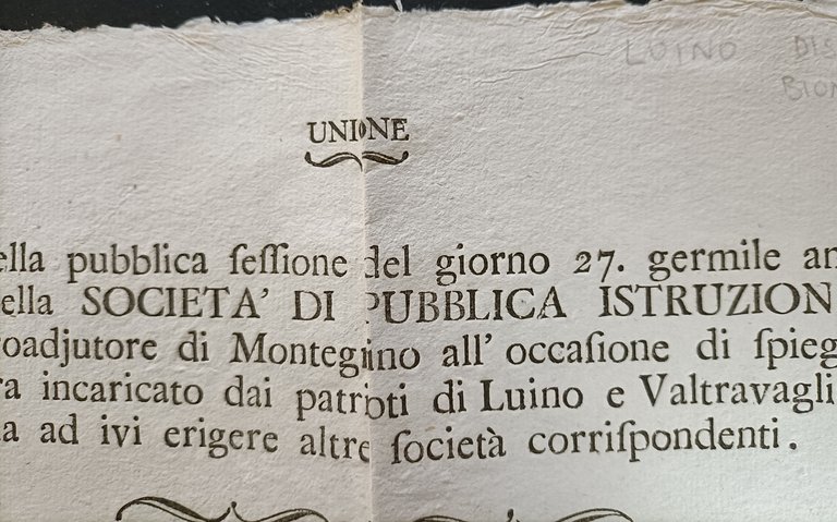 Discorso letto da Francesco Biondi ai patrioti di Luino e …