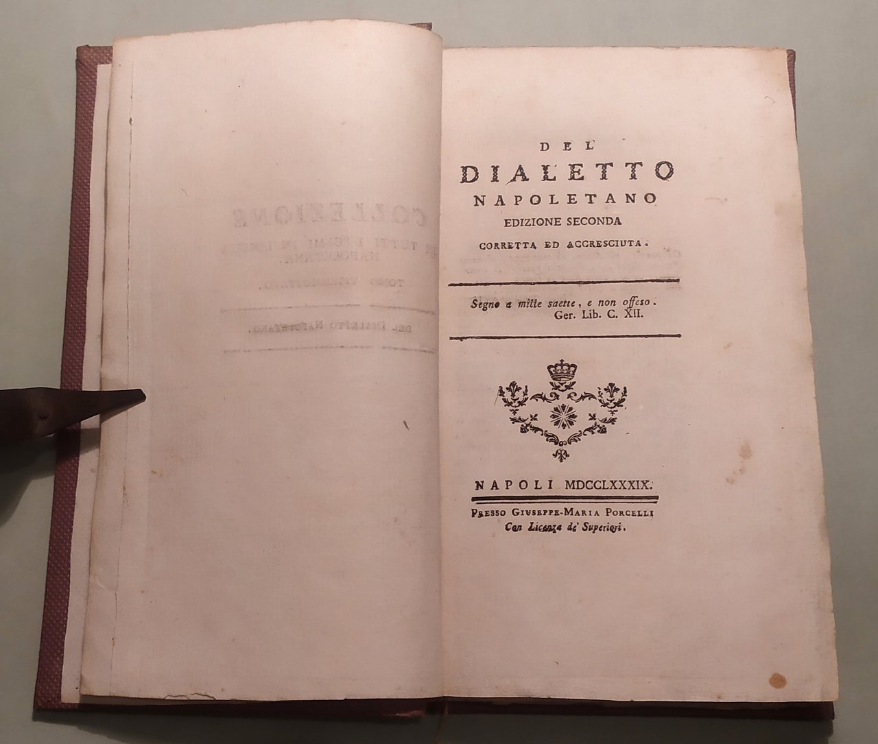 Del dialetto napoletano. Edizione seconda corretta ed accresciuta.