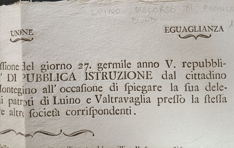 Discorso letto da Francesco Biondi ai patrioti di Luino e …