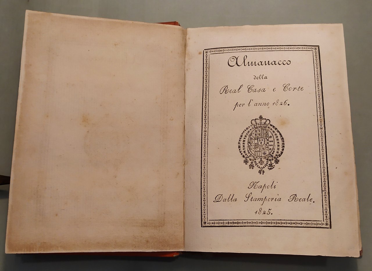 Almanacco della Real Casa e Corte per l’anno 1826.