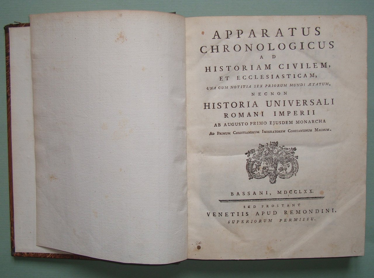 Apparatus Chronologicus ad historiam civilem et ecclesiasticum.