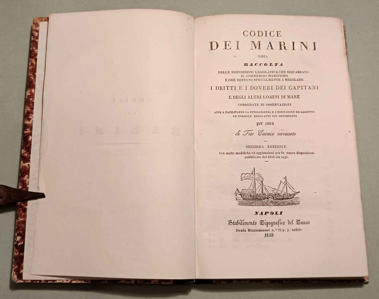 Codice dei marini, ossia raccolta delle disposizioni legislative che riguardano …