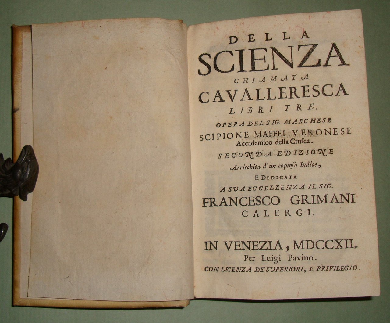 Della scienza chiamata cavalleresca Libri tre.