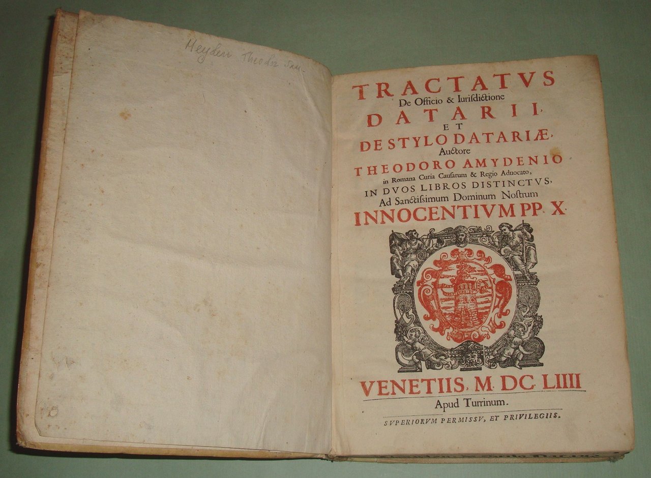 Tractatus de officio et iurisdictione Datarii et de Stylo Datariae.