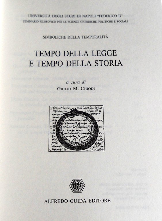 SIMBOLICHE DELLA TEMPORALITÀ. TEMPO DELLA LEGGE E TEMPO DELLA STORIA