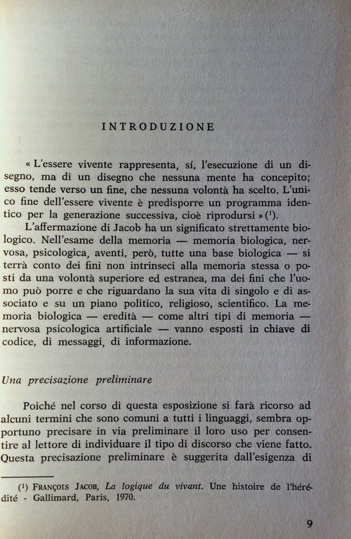 LA MEMORIA. SAGGIO STORICO-EPISTEMOLOGICO