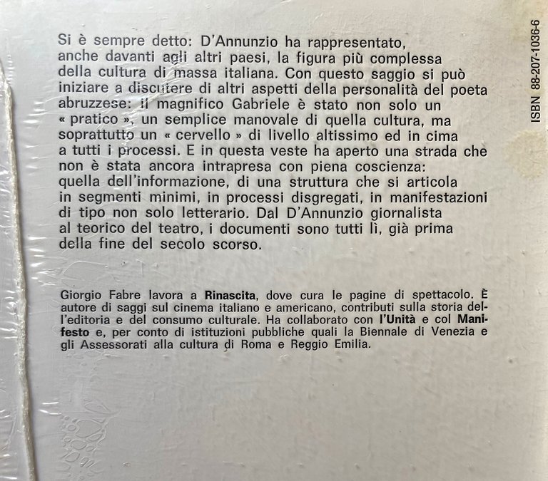 D'ANNUNZIO ESTETA PER L'INFORMAZIONE (1880-1900)