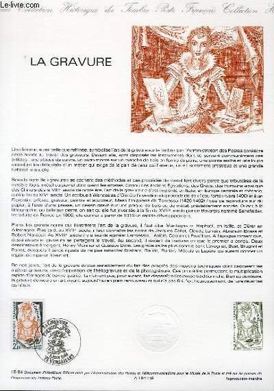 DOCUMENT PHILATELIQUE OFFICIEL N°18-84 - LA GRAVURE (N°2315 YVERT ET …