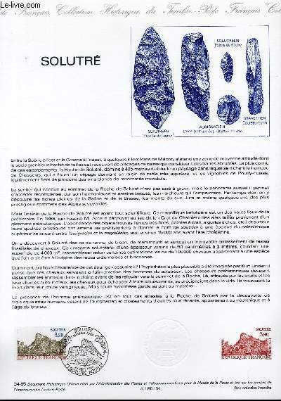 DOCUMENT PHILATELIQUE OFFICIEL N°34-85 - SOLUTRE (N°238 YVERT ET TELLIER)