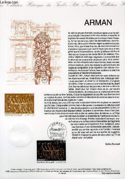 DOCUMENT PHILATELIQUE OFFICIEL - SERIE ARTISTIQUE : ARMAN (N°3023 YVERT …
