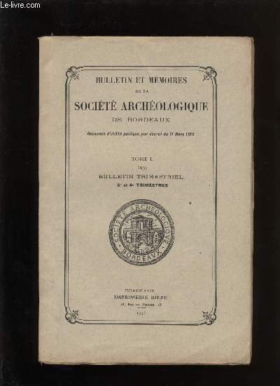 Société archéologique de Bordeaux - Tome L - Bulletin trimestriel …