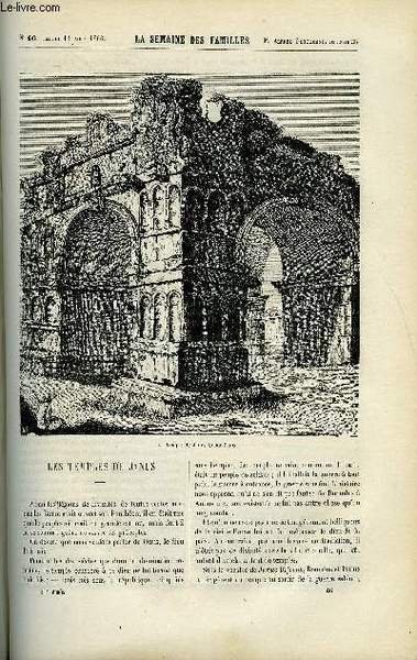 LA SEMAINE DES FAMILLES 8EME ANNEE N°46 - LES TEMPLES DE JANUS DE C. LAWRENCE, LE LENDEMAIN DE LA BATAILLE D'IENA DE FREDERIC ***, LES EAUX II DE FELIX-HENRI, GUTENBERG DE RENE, VERSAILLES SOUS LOUIS XV DE RENEE DE LA RICHARDAYS, LETTRES A UNE MERE IV