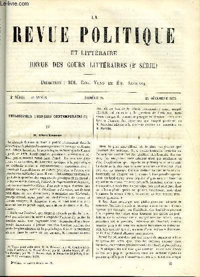 LA REVUE POLITIQUE ET LITTERAIRE 5e ANNEE - 1er SEMESTRE … | Immagine principale