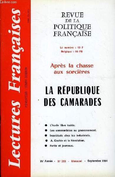 LECTURES FRANCAISES N� 293 - APRES LA CHASSE AUX SORCIERES, …